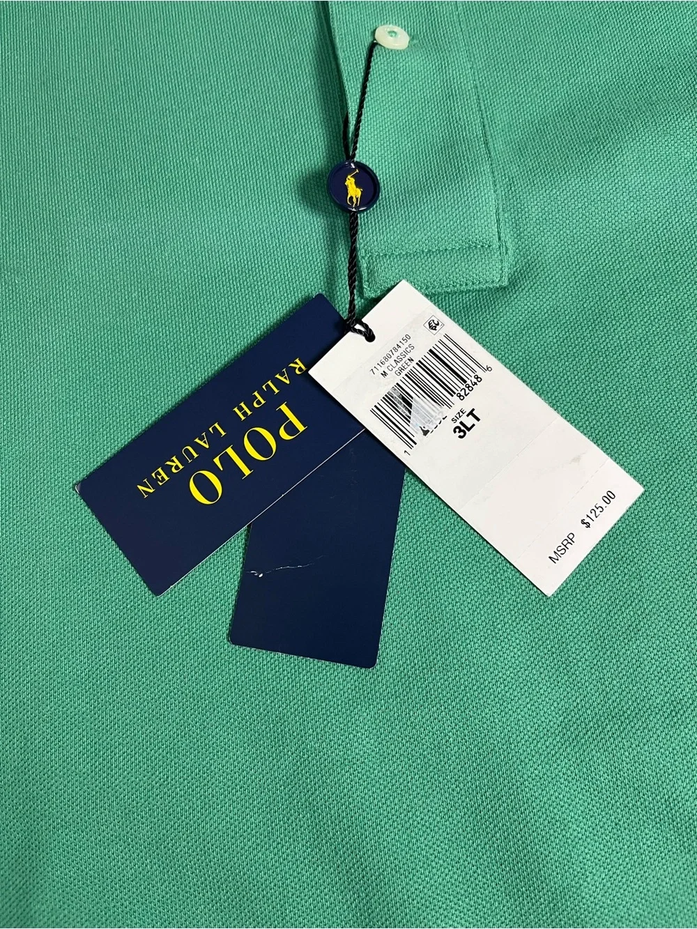 POLO Ralph Lauren Big Tall Mesh Polo Collared Shirt Art Green Men’s Size 3XLT
